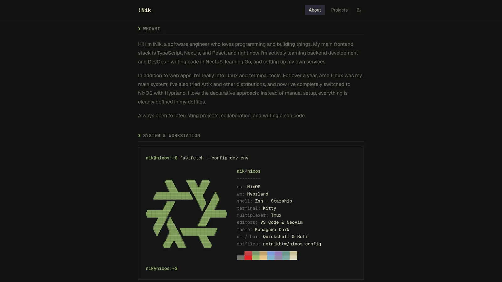 About page